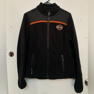 Harley-Davidson Black and Orange Women's Jacket